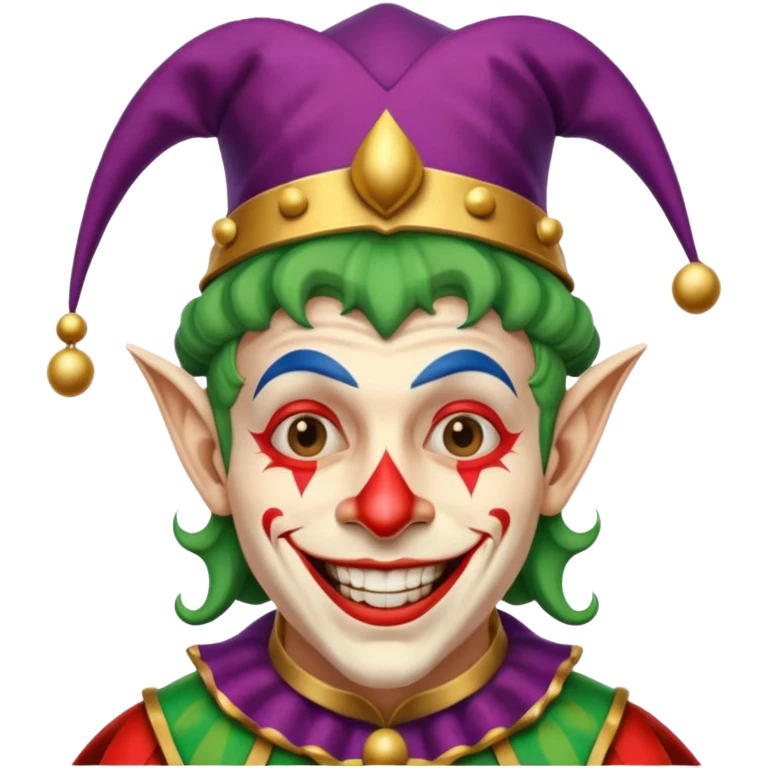 crazy colorful human jolly joker, medieval, vintage, court jester, mac os icon emoji