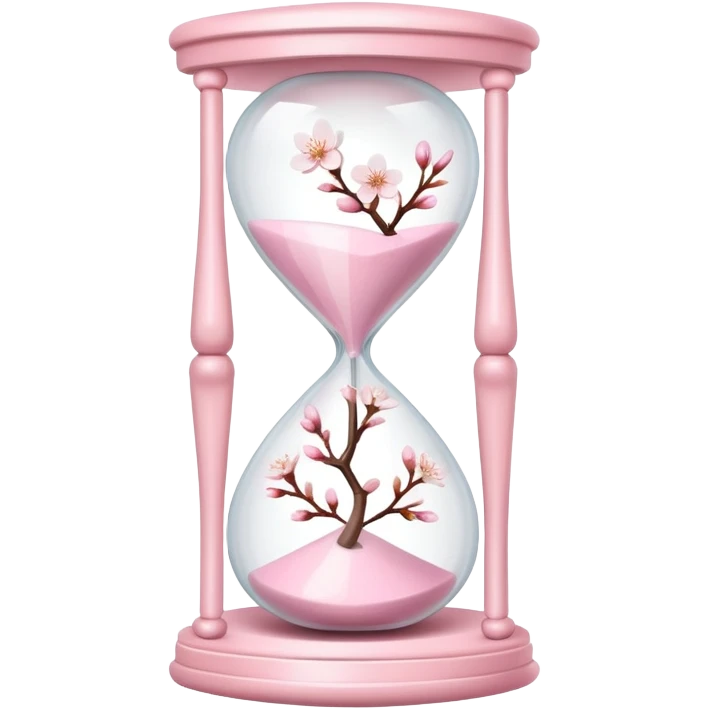 Pink pastel and white Cherry Blossom hourglass emoji