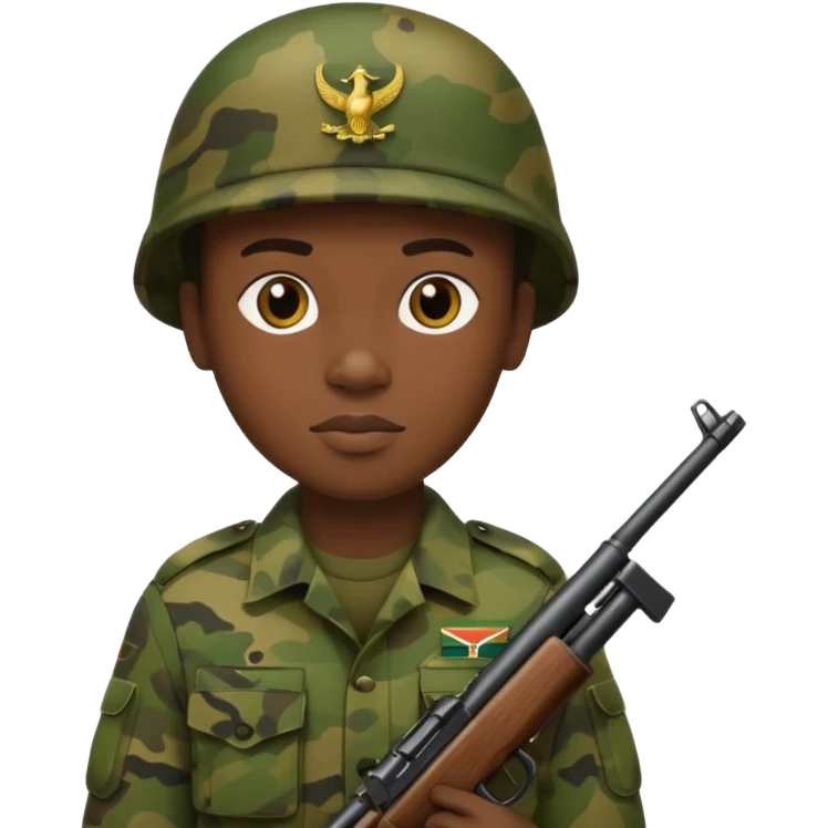 South African soldiers with guns  emoji