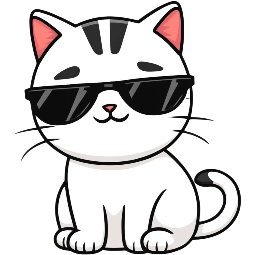 Cat with sunglasses emoji