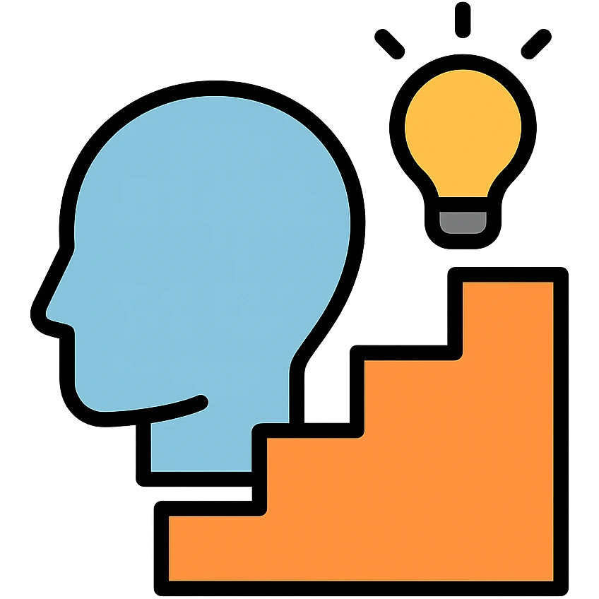 Step by step thinking icon emoji