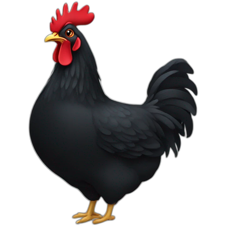 Big black hen emoji