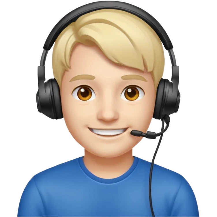 streamer with gaming head set emoji