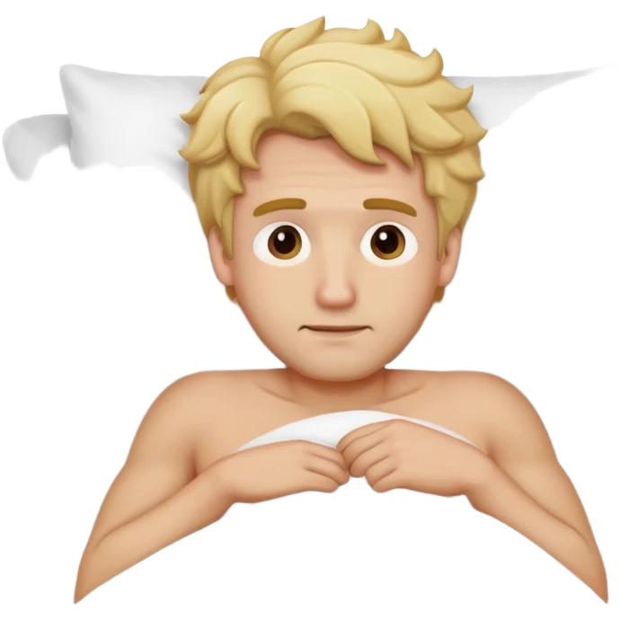 Blonde hair breaded man laying in bed  emoji