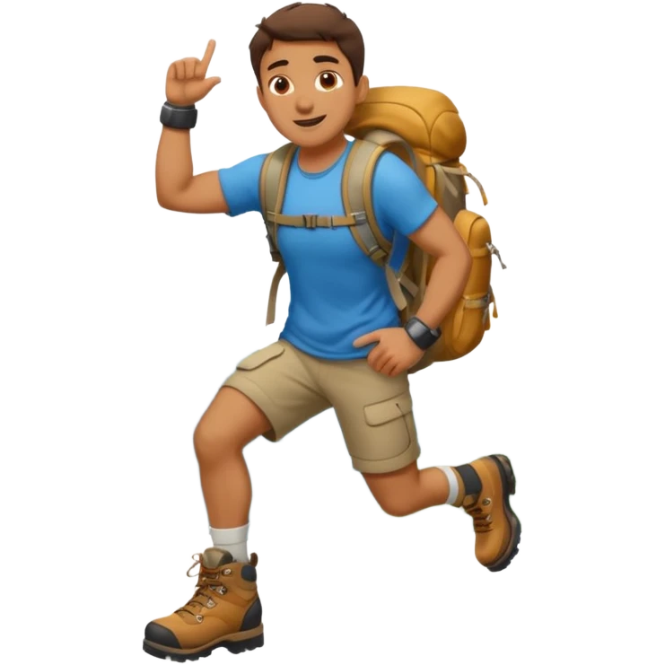 a man who managed to climb to the top of the mountain emoji