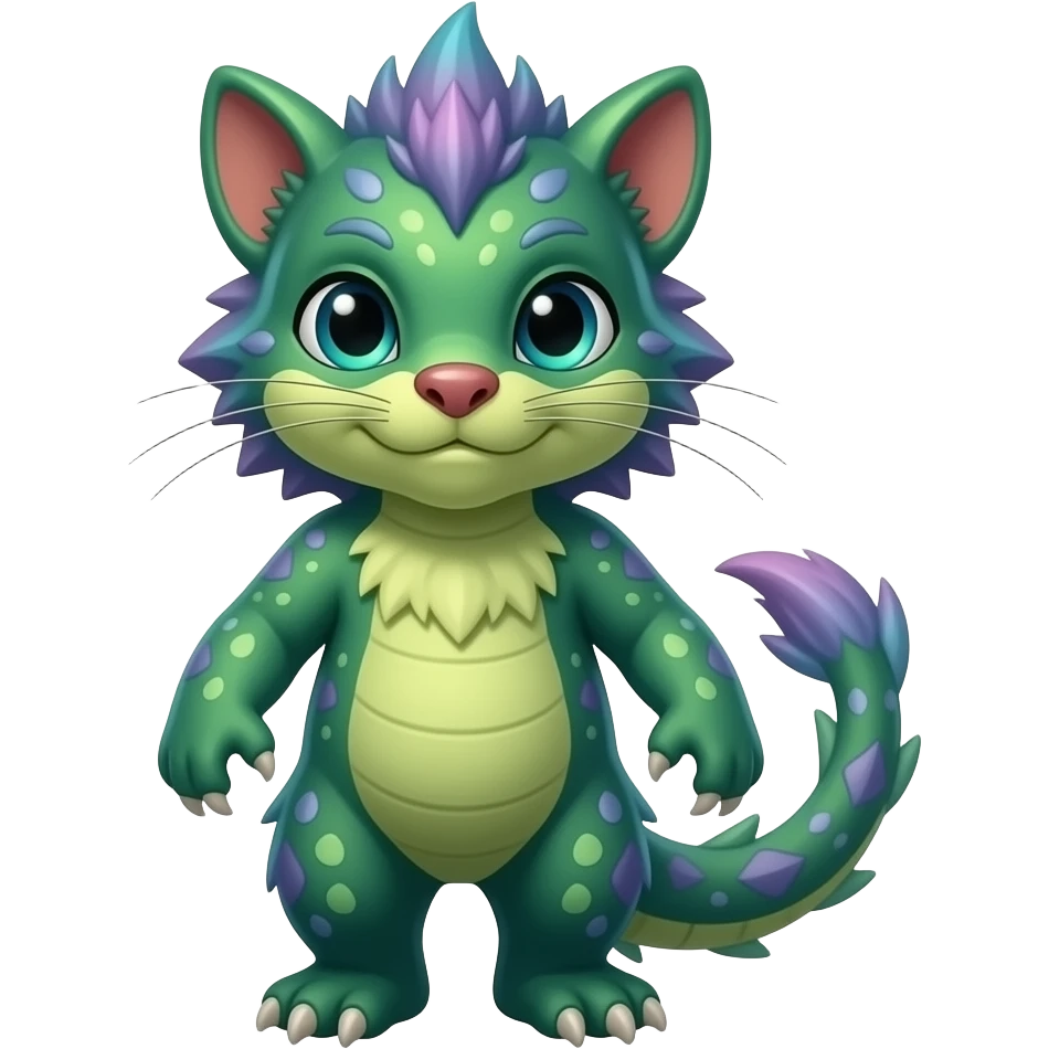 Colorful vernid fantasy creature LiLaiRa GriffSnuff Kamirah Falvie whiskers paws full body emoji