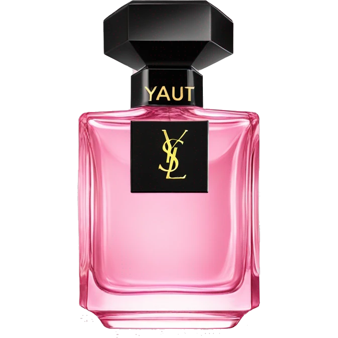pink YSL crystal perfume bottle with black cap emoji