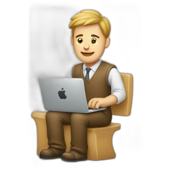 Homme travaillant sur un Mac emoji