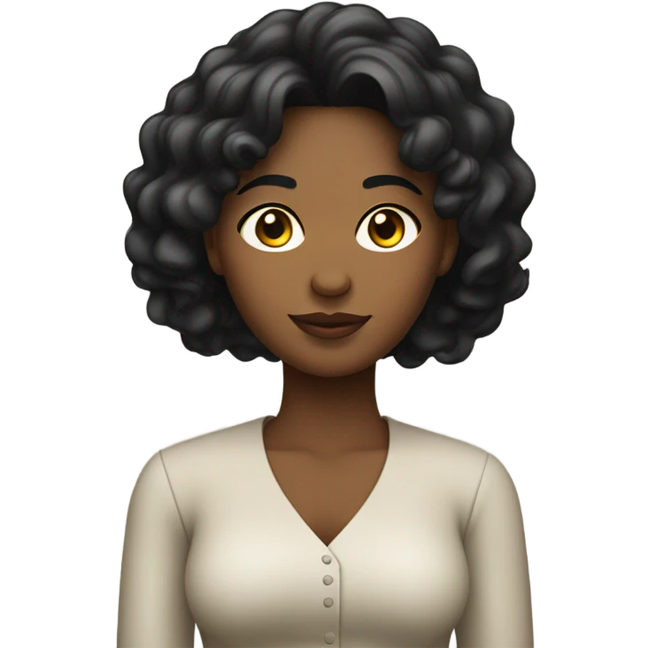 Chica negra con pelo lacio emoji