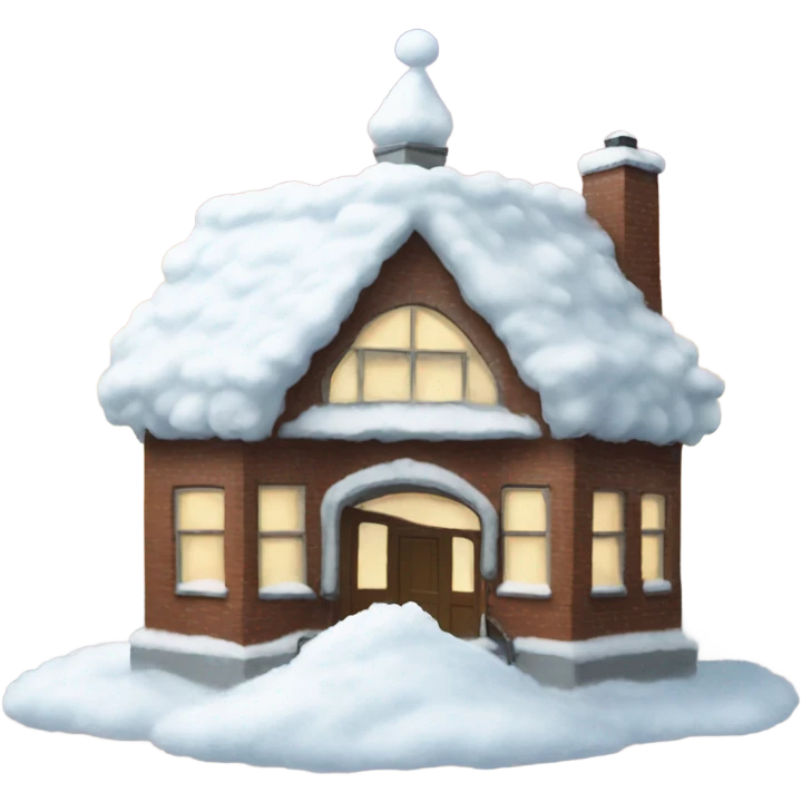 Snow on top of school emoji