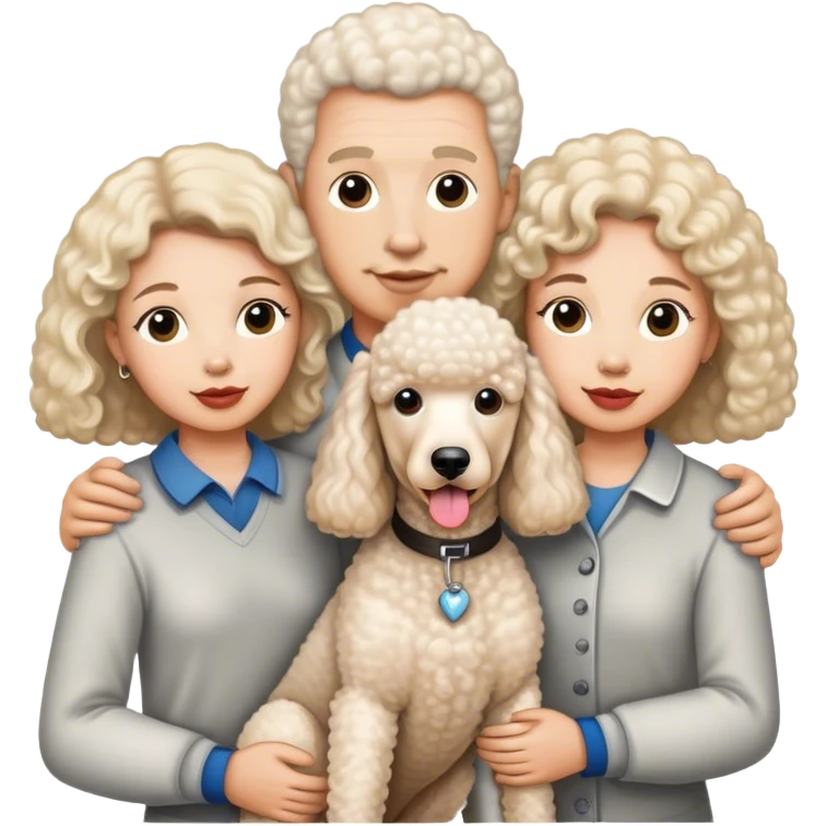 Four Family and a white standard poodle emoji