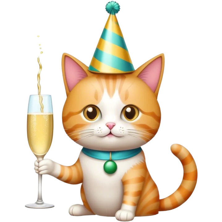 Cat at a party emoji