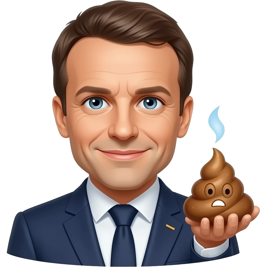 Emmanuel Macron qui fait caca emoji
