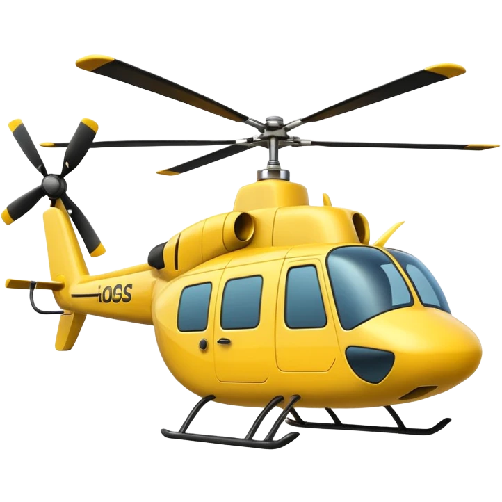 goofy helicopter with a silly face emoji