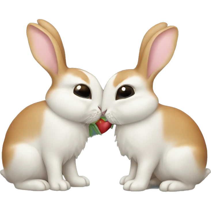 rabbits kissing emoji