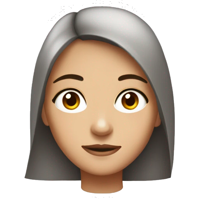 Brunette girl ugly with brown eyes and big red cover her emoji