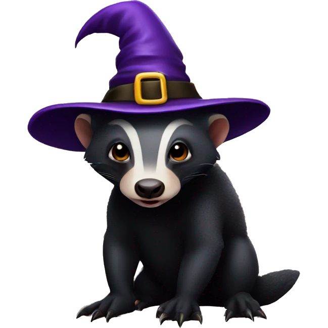 honey badger wearing a witch hat emoji