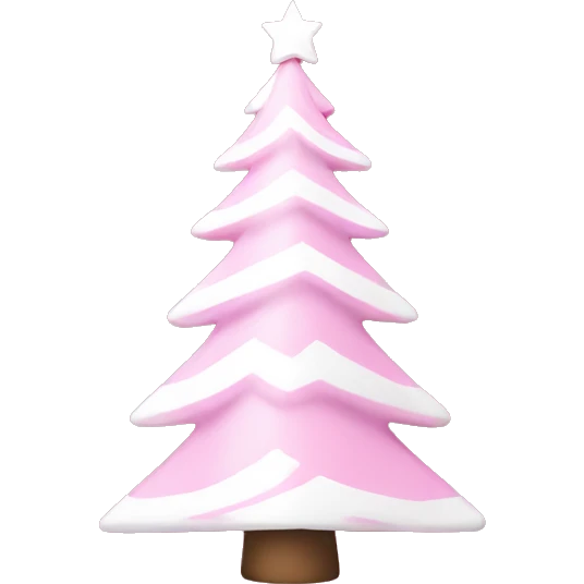 Pink and white Christmas tree emoji