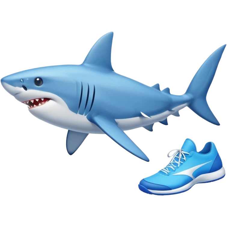 A shark with blue tennis emoji