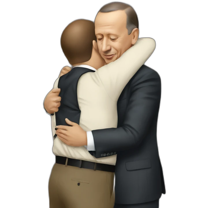 Erdogan hug eiffel emoji