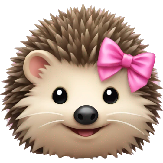 hedgehog with a pink bow emoji