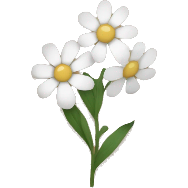 white flowers in brown paper emoji