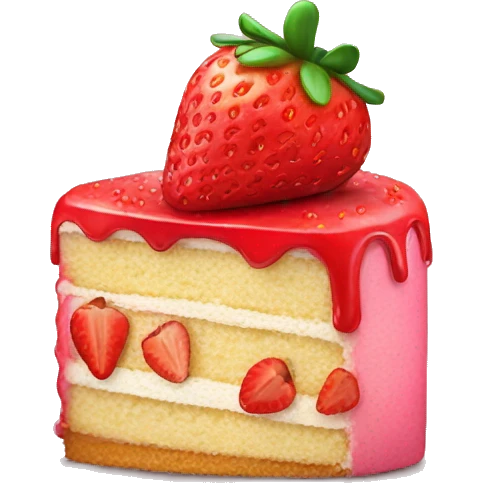 Cake with strawberry emoji