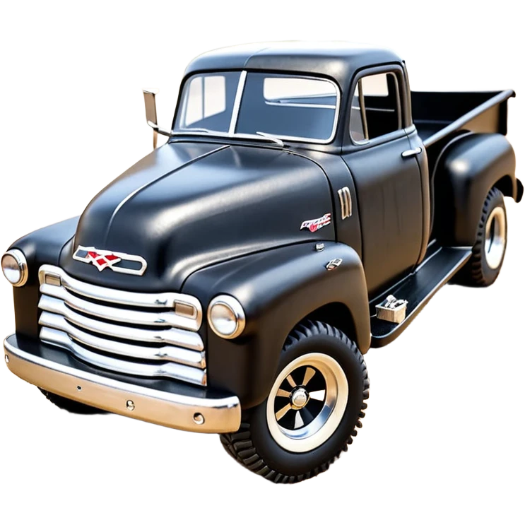 1:10 off-road lcg smoking Arrma Traxxas Basher Wednesday Adam’s 1954 blackened tarnished hotrod utility streamlined anime Chevrolet extended cab rc pickup (extra wide low-profile pin tires chrome wheels with fenders) emoji