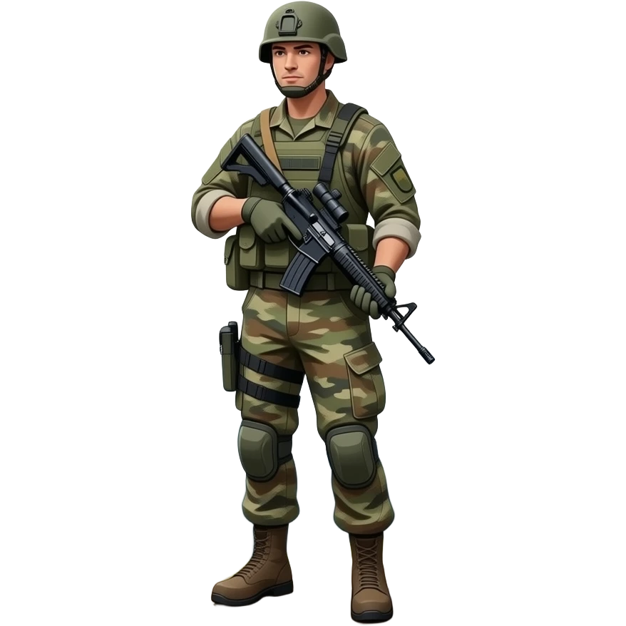 soldier at mountains emoji
