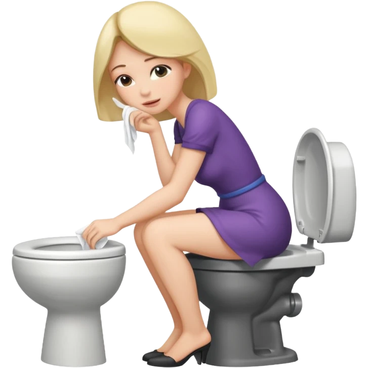 A naked woman is wiping her ass emoji