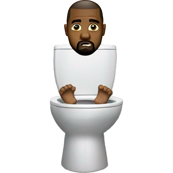 Kanye west in a toilet emoji