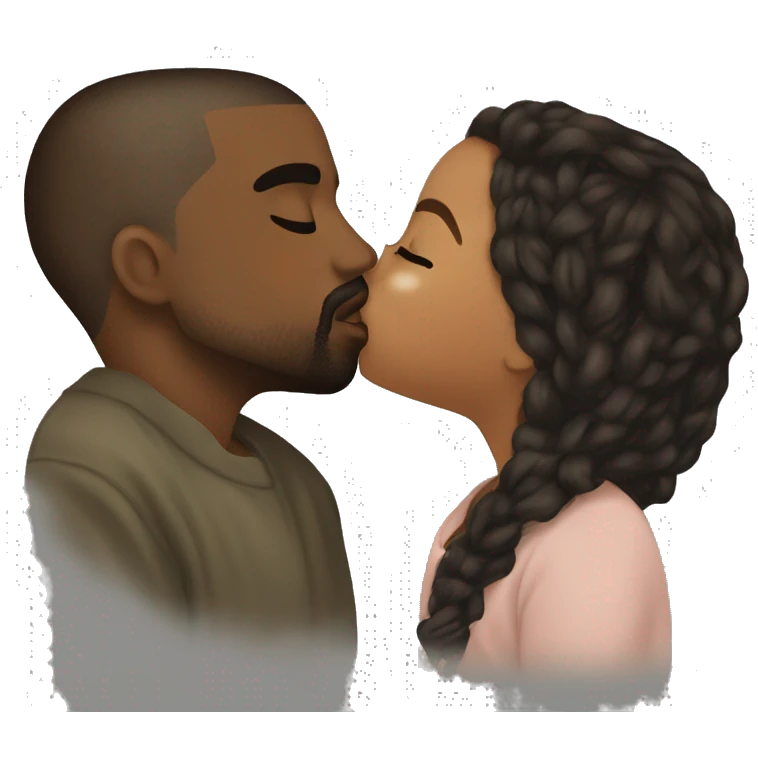 Kanye west kissing north west emoji