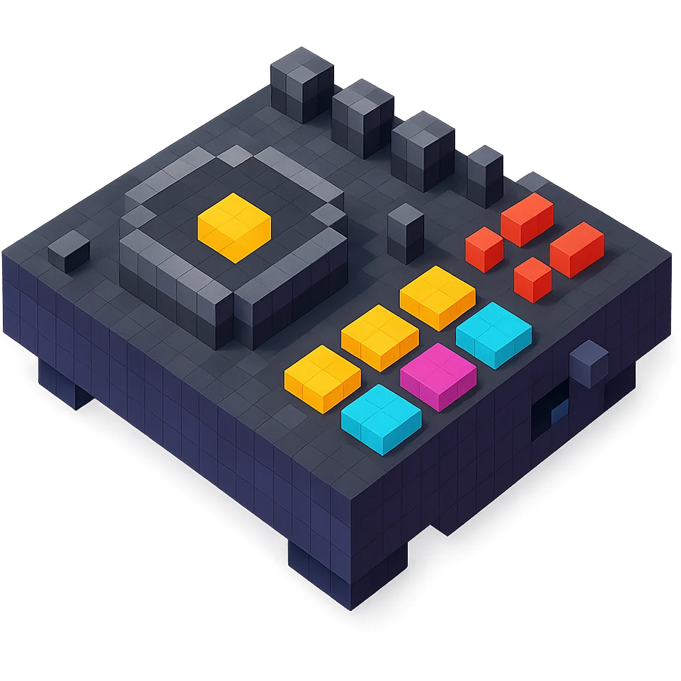 DJ equipment close-up with detailed knobs and glowing buttons emoji
