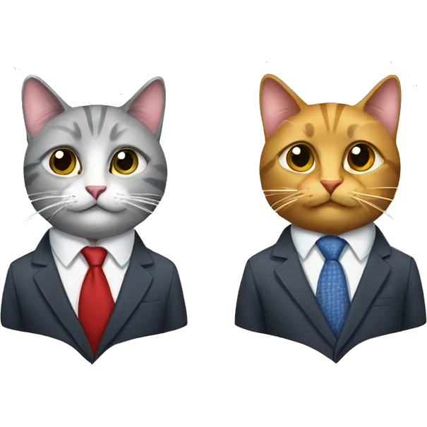 two business cats in ties emoji