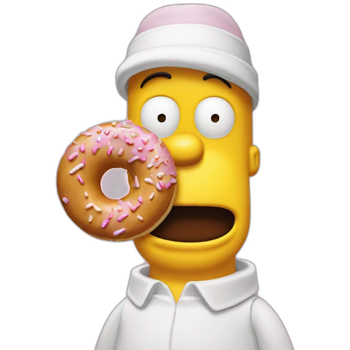 Homer simpson with sugar donuts emoji
