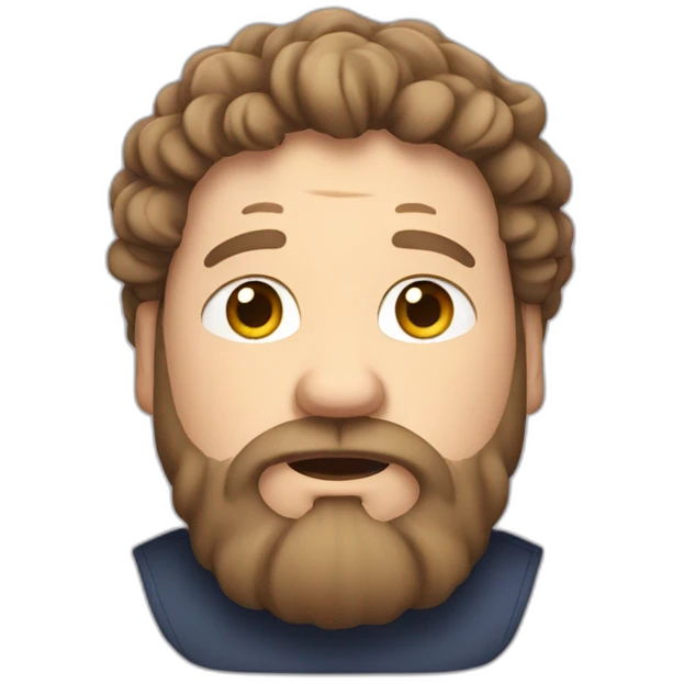 fat white man with curly long dark hair and a beard emoji