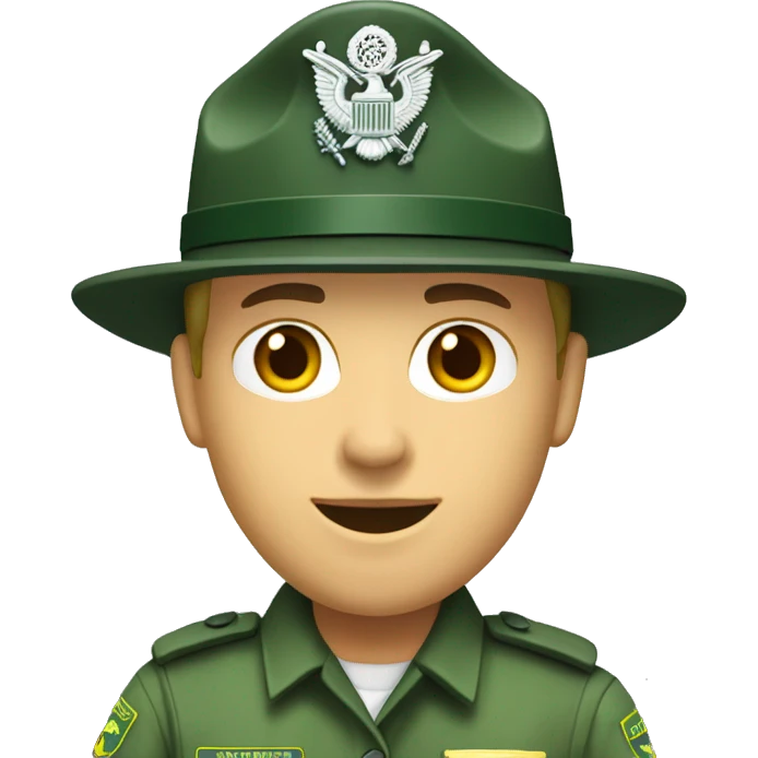 Caucasian Border patrol in green uniform emoji