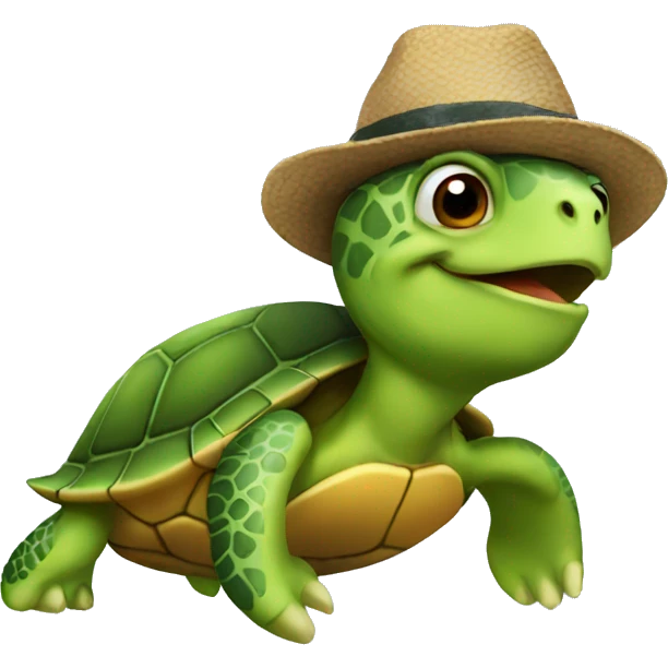 turtle + hat emoji