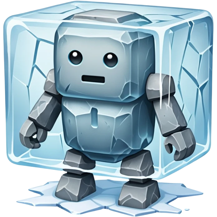 Golem full body in a block of ice emoji