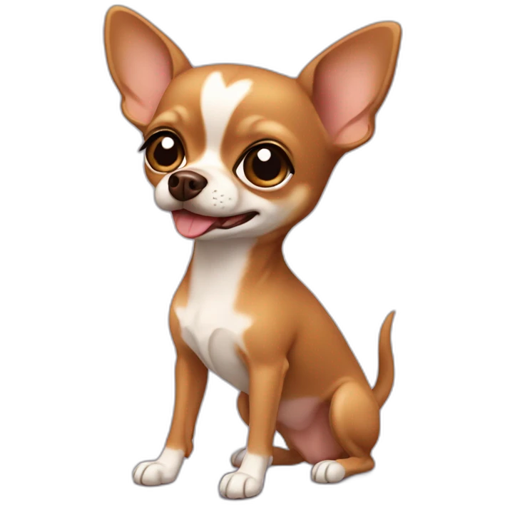 A cute brown Chihuahua Without legs emoji