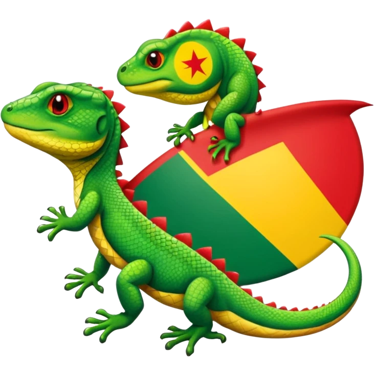 Kürdish flag and lizard emoji