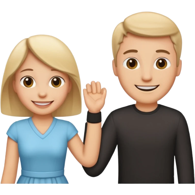 happy couple holding hands, simple and clear emoji