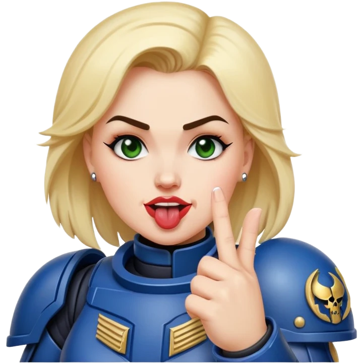 woman space marine crossed out middle finger and face with tongue out wink eye emoji