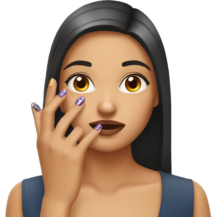 girl looking at nails  emoji