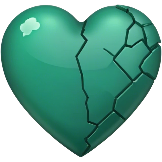 dark emerald color broken heart emoji