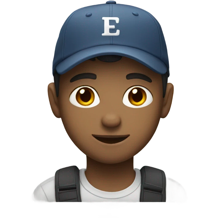 white, brunette boy, wearing a cap emoji