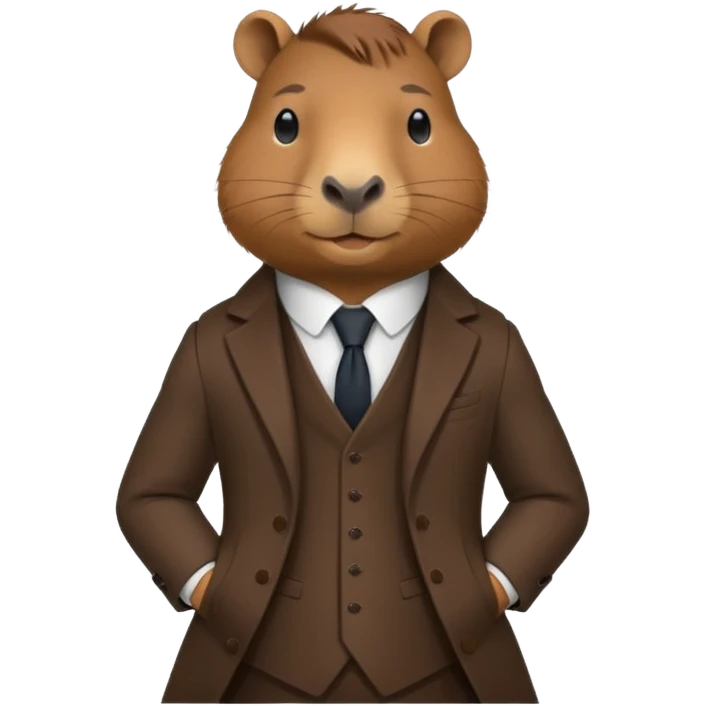 Asme una capibara con trage elegante solo que se le vea desde el traje  emoji
