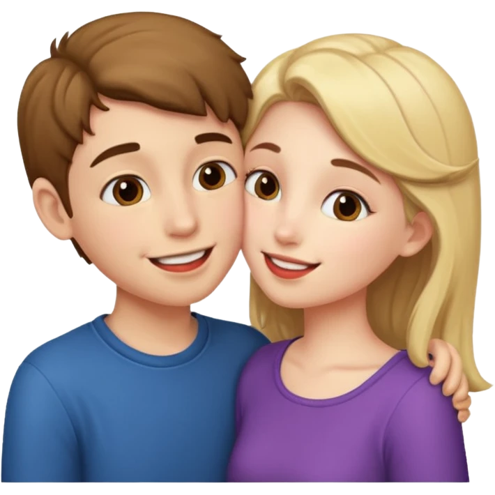 Boy and girl kiss emoji