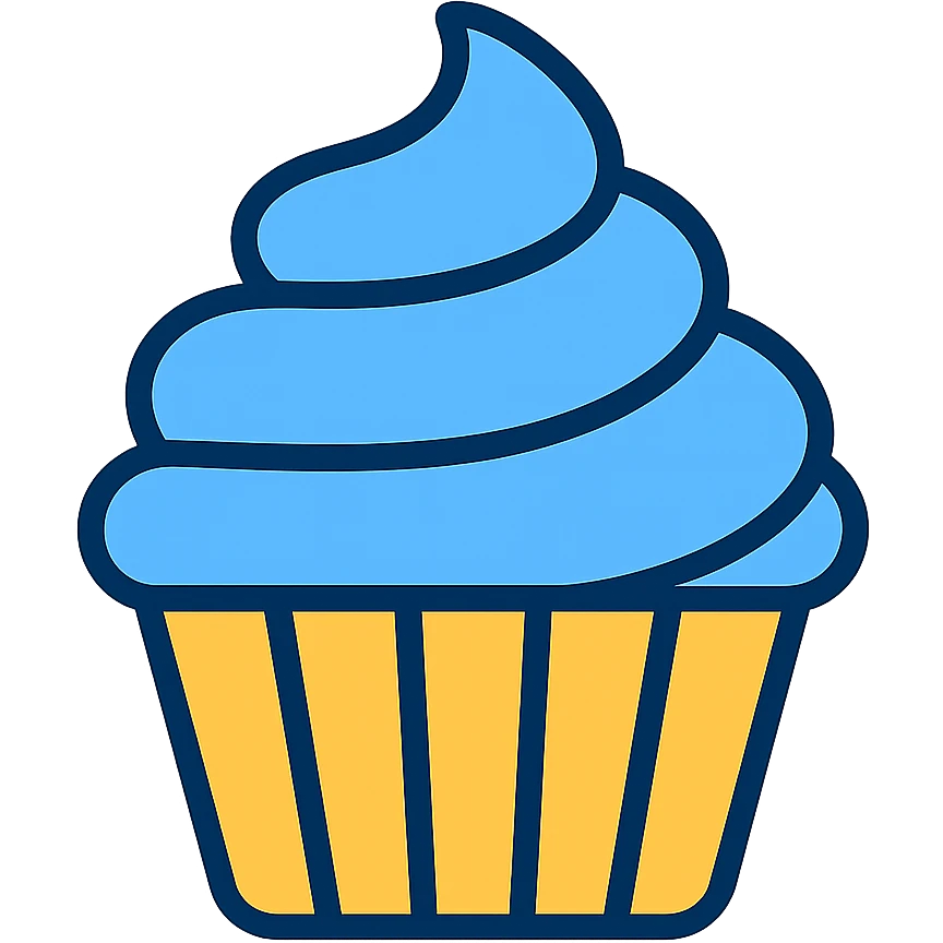 Change the icing to blue, keep the color outline icon style. emoji
