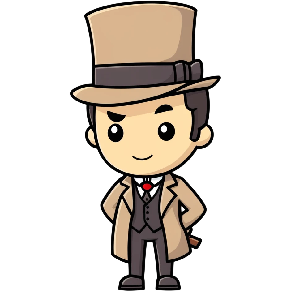 Detective with a tophat emoji